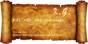 Körözsi Gerzson névjegykártya